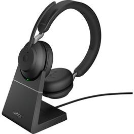 Jabra - Evolve2 65 Headset With Charging Stand - Stereo - USB Type A - Wireless - Bluetooth - Over-the-head - Binaural - Blue