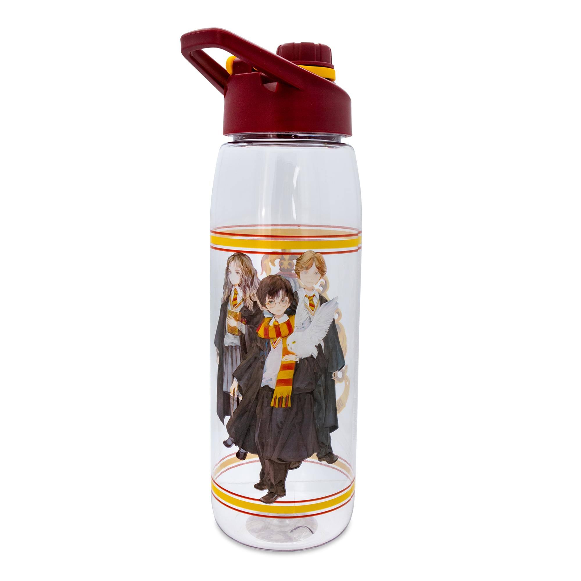Front. Silver Buffalo - Harry Potter Hogwarts Anime Water Bottle With Screw-Top Lid | Holds 28 Ounces - Red.