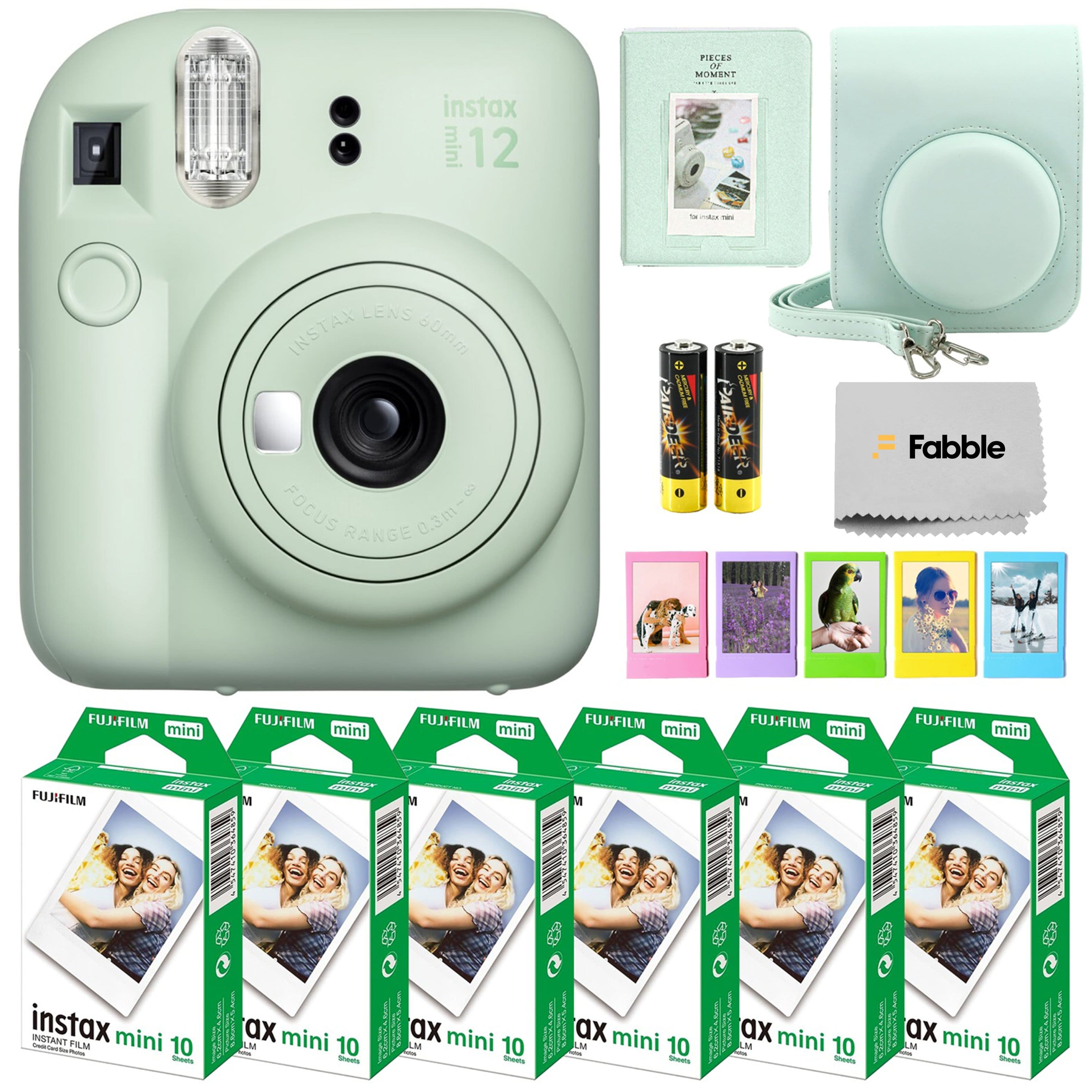 Fujifilm - Instax Mini 12 Bundle: 60 Sheets Film, Case, Strap & Photo Album - Mint Green