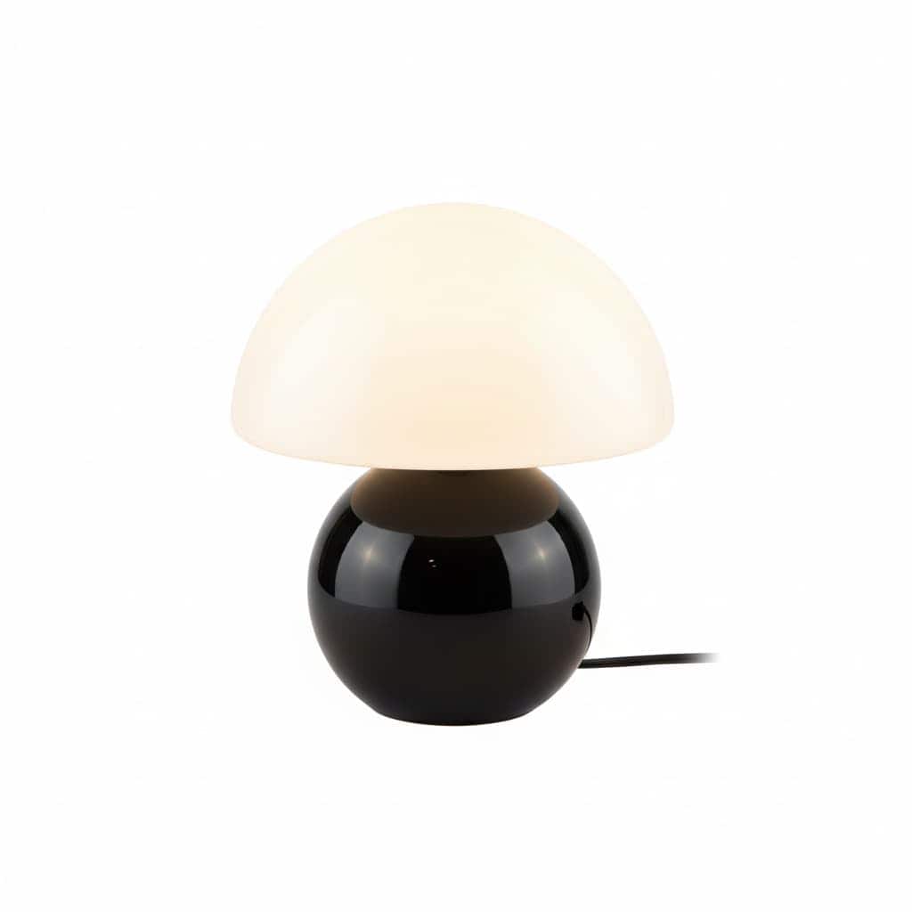 FINEAK - Mushroom Table Lamp - Cute Mini Modern Bedside/Desk Lamp - Black