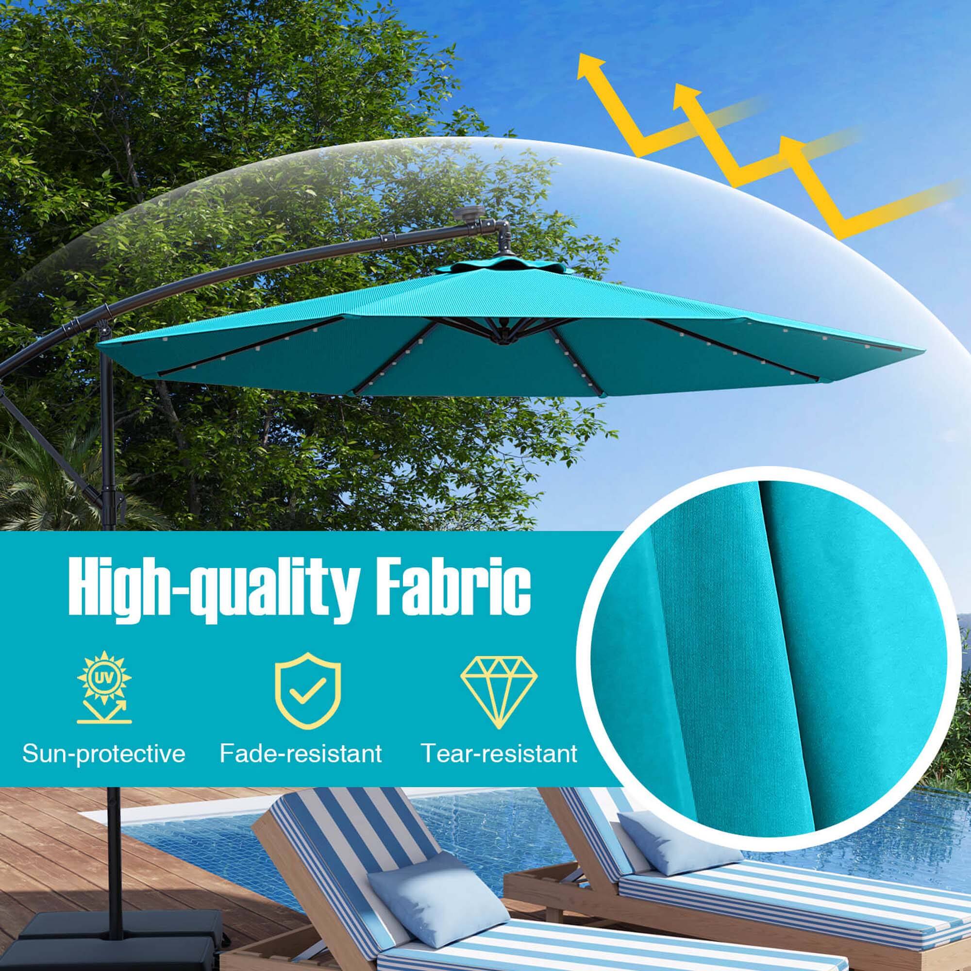 High-quality fabric is UV sun-protective, fade-resistant, and tear-resistant.