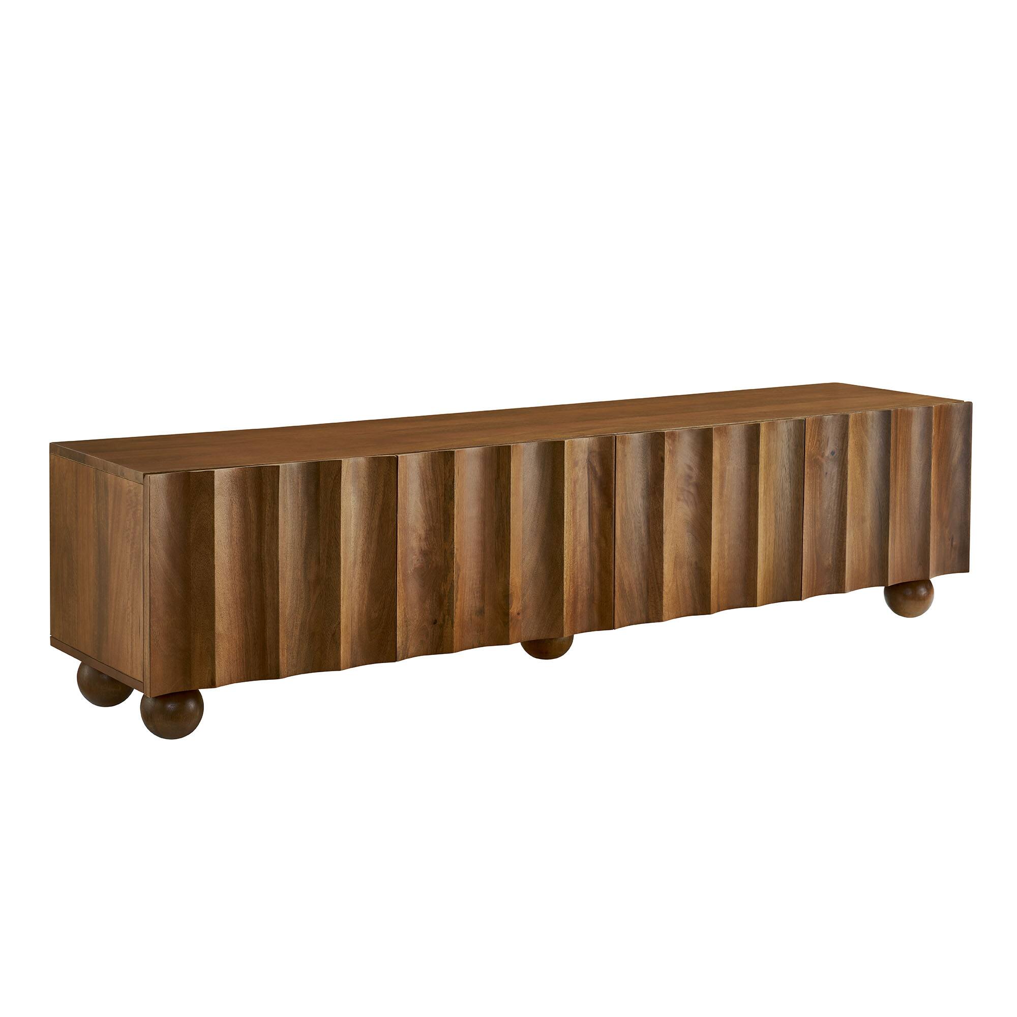 Sorren Scalloped 71" Wood TV Stand by Modway - Walnut