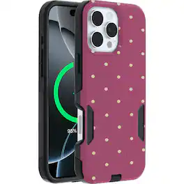 OtterBox - Artist Edition MagSafe Commuter Series Case for iPhone 16 Pro Max - Muave Polka Dots