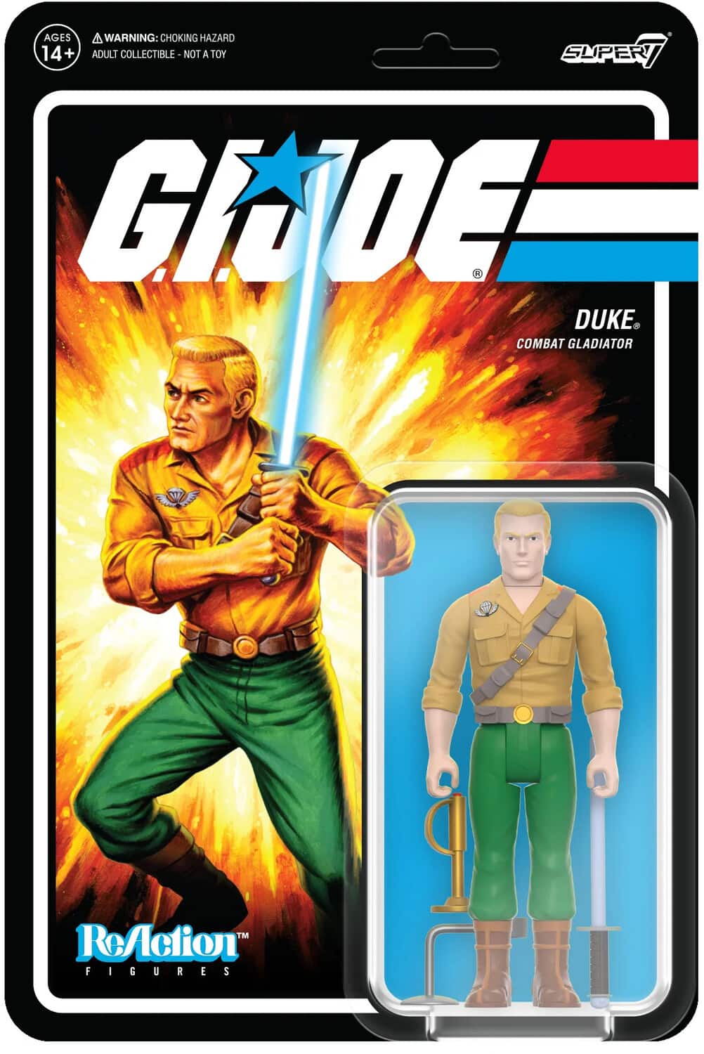 Super7 - G.I. Joe ReAction Figures Wave 5 - Duke (Combat Gladiator) - COLLECTABLES - Multicolor