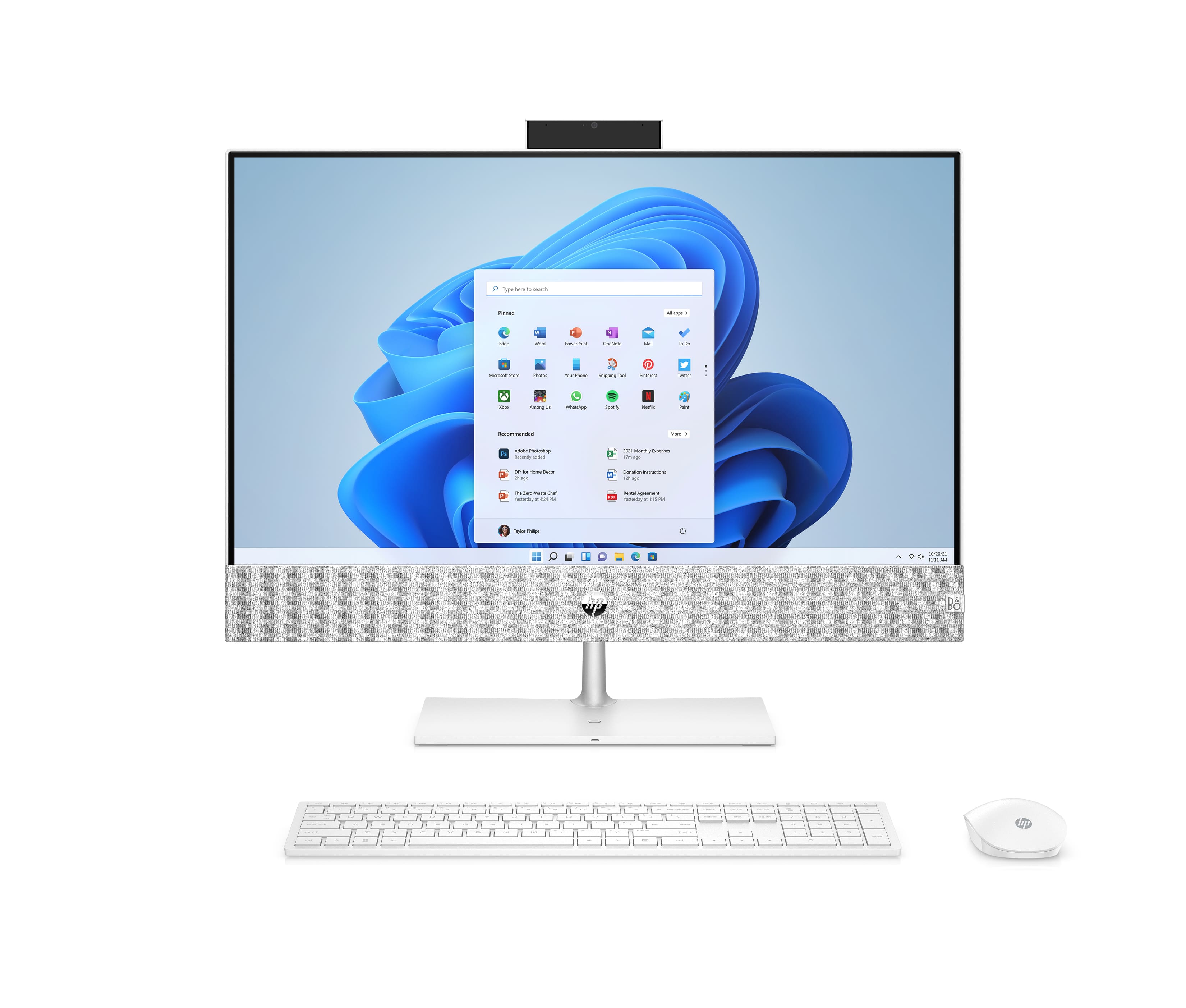 Front. HP - Pavilion 23.8" Touch-Screen All-In-One -Intel Core i5-13400T- 16GB Memory - 512GB SSD - Snowflake White.