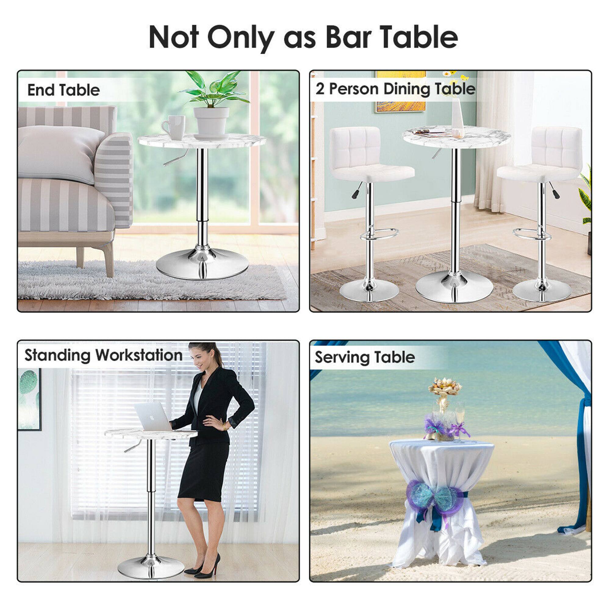Not Only as Bar Table

- End Table
- 2 Person Dining Table
- Standing Workstation
- Serving Table