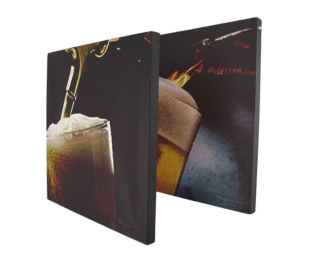 Alt View 1. Zeckos - Set of 4 Art Of Beer Printed Canvas Wall Hangings - Multicolored.