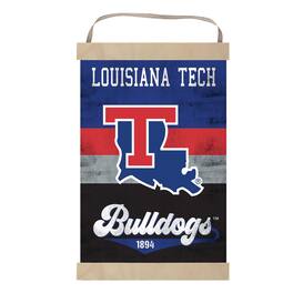 Jardine - Louisiana Tech Bulldogs Reversible Retro Logo Banner Sign - Blue
