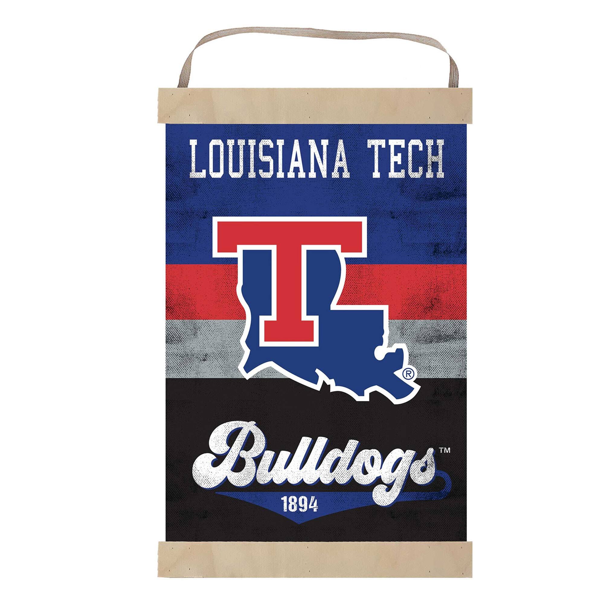 Louisiana Tech Bulldogs Reversible Retro Logo Banner Sign