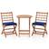 Alt View 9. Costway - 3 PCS Acacia Wood Patio Bistro Set Folding Outdoor Table and Chairs with Cushions - Navy,Natural.