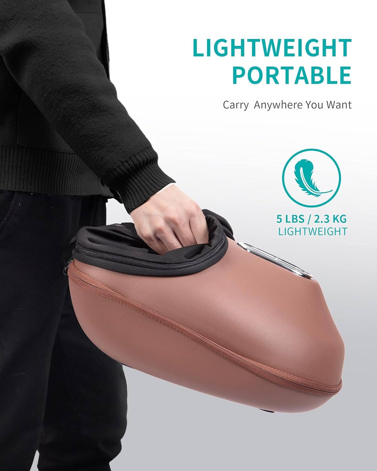 LIGHTWEIGHT PORTABLE  
Carry Anywhere You Want  
5 LBS / 2.3 KG LIGHTWEIGHT