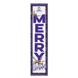Jardine - Winona State Warriors 12'' x 48'' Outdoor Merry Christmas Leaner - White
