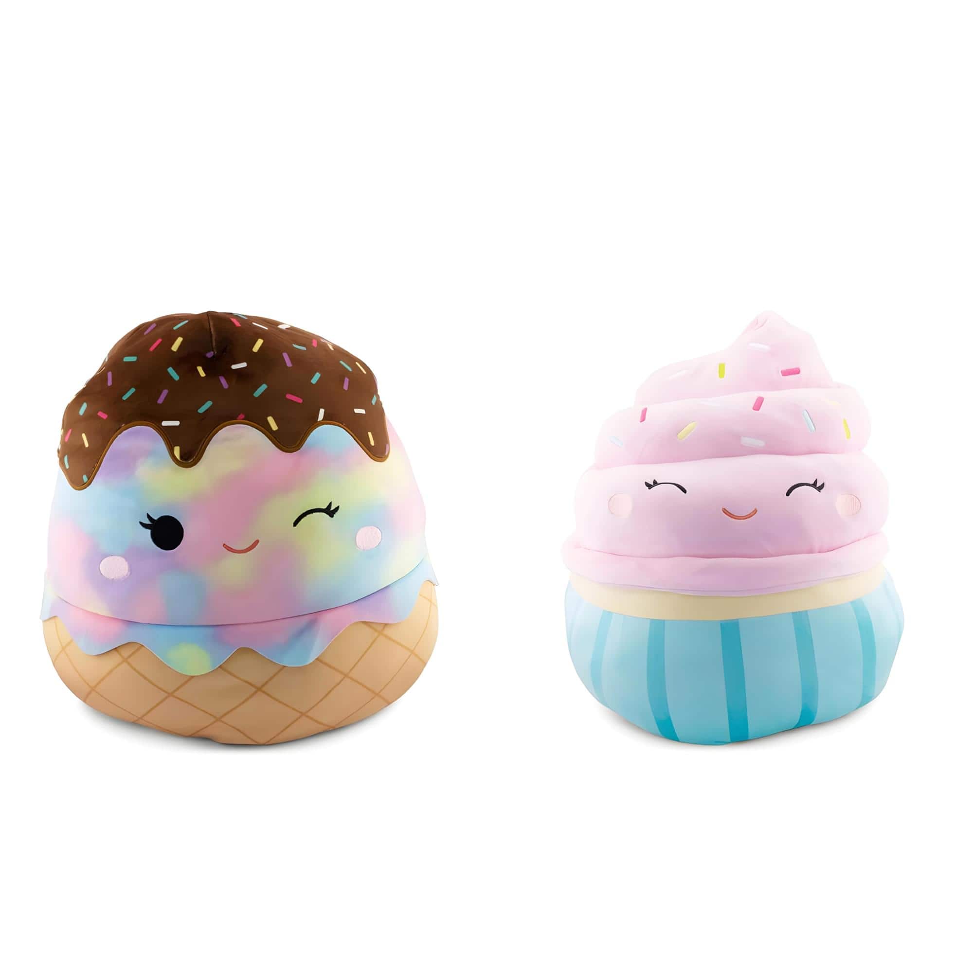 Kellytoy - Squishmallows Flip-A-Mallow 12 Inch Plush | Glady Ice Cream & Diedre Cupcake - Multi-Color