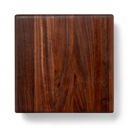 John Boos - Small Walnut Wood Edge Grain Cutting Board for Kitchen, 9" x 9" x 1.5" - Walnut/Stainless