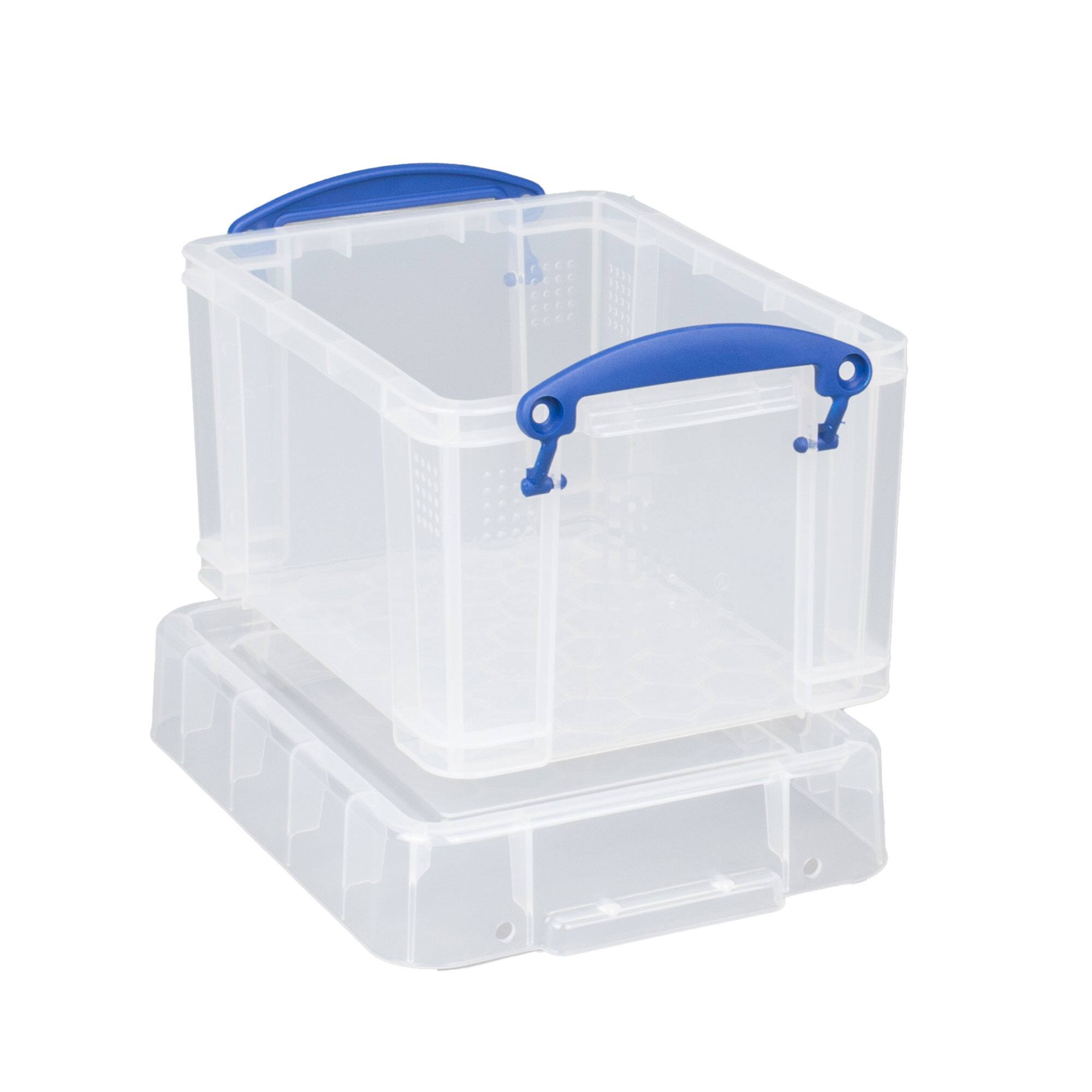 Alt View 5. Really Useful Box - Really Useful Box 3 Liter Snap Lid Storage Bin for Music Storage, Clear (4 Pack) - Clear.