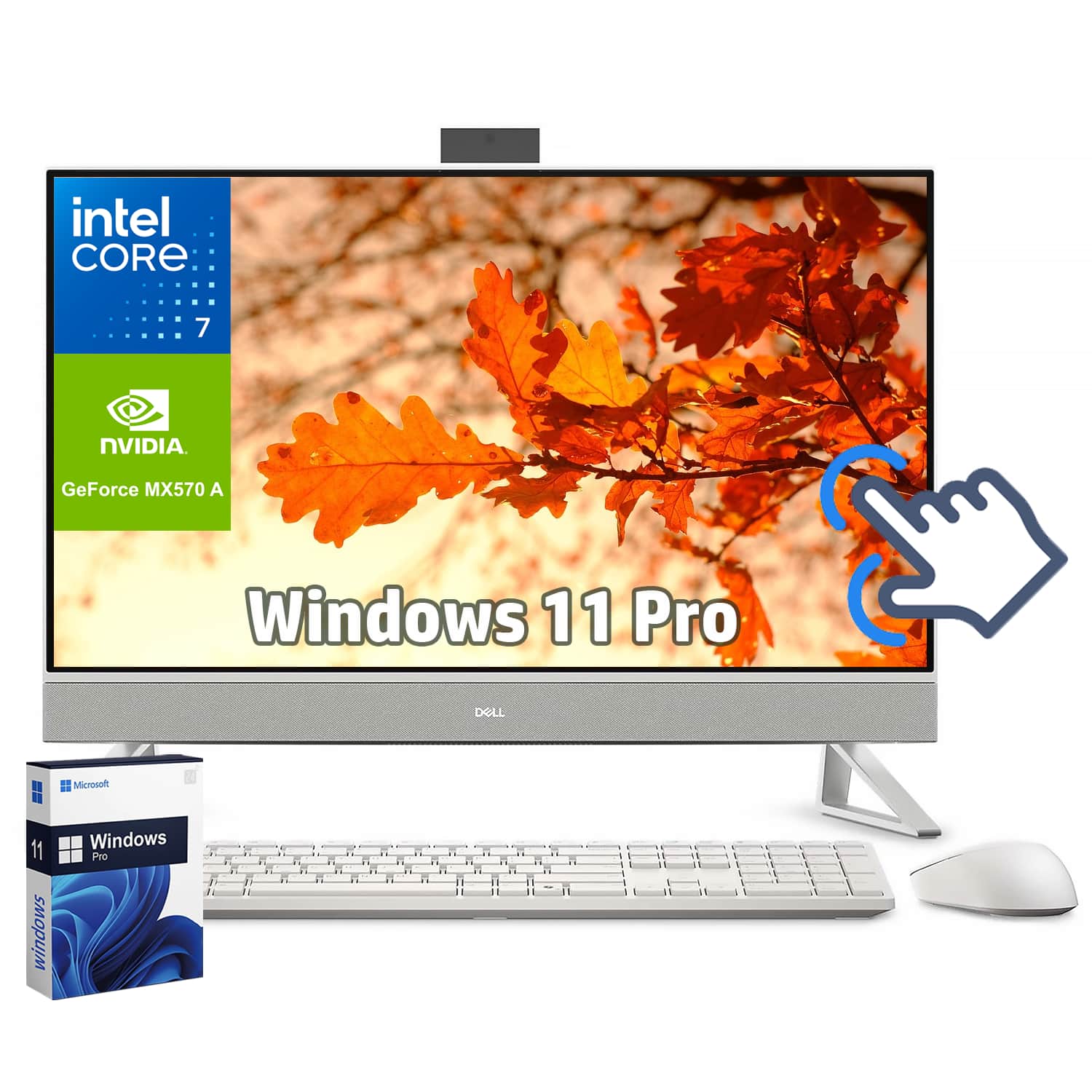 Dell - 27" FHD Touch All-in-One Desktop - Intel Core 7 150U - GeForce MX570A - 64GB DDR5 - 2TB SSD - Windows 11 Pro - White