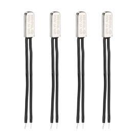 Unique Bargains - 4pcs KSD9700 Thermostat 100C Normally Close N.C Temperature Switch 250V 5A Thermal Protector Metal - Black
