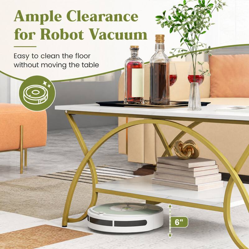 Ample Clearance for Robot Vacuum  
Easy to clean the floor without moving the table  
6"