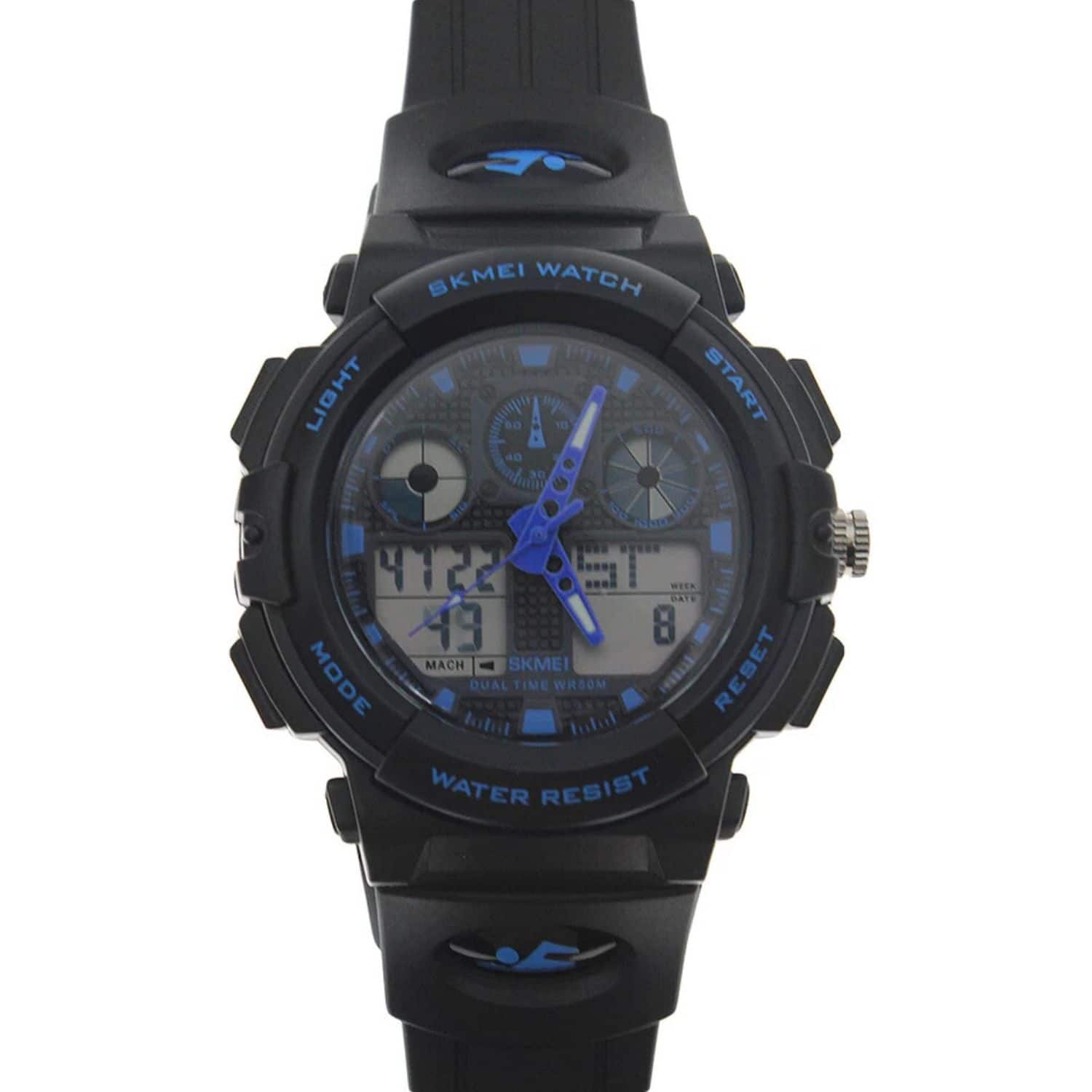 Stock Preferred - Men’s Military Digital Analog Sports Watch – Waterproof Quartz Wristwatch with Alarm, Chronograph & Dual Time Display - Blue