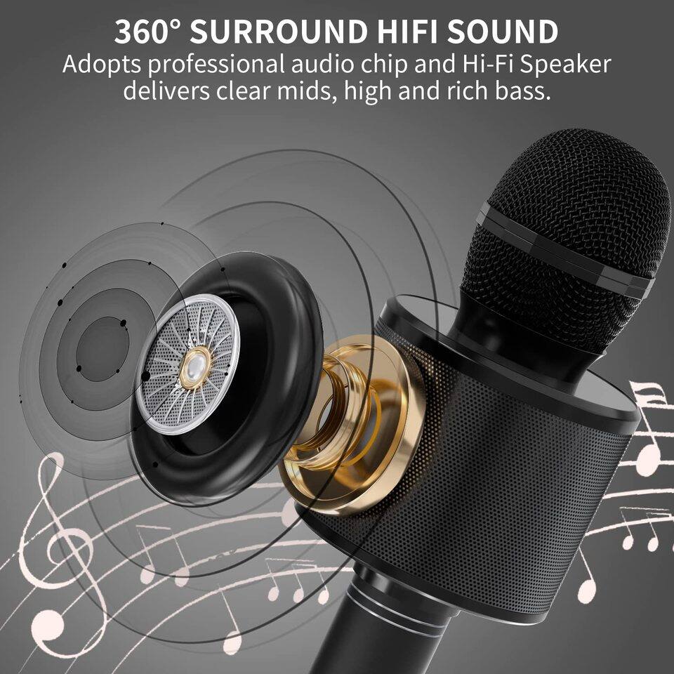 360° SURROUND HIFI SOUND  
Adopts professional audio chip and Hi-Fi Speaker, delivers clear mids, high and rich bass.