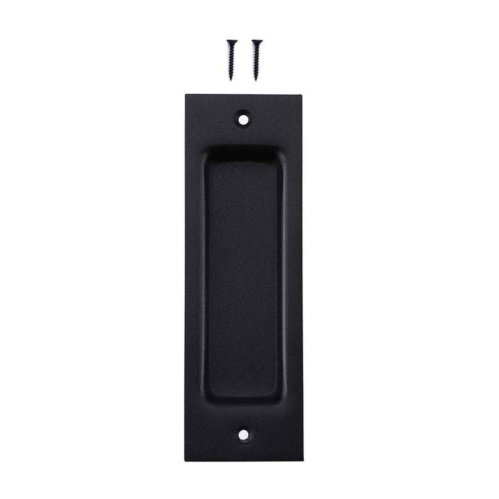 Alt View 3. Boyel Living - 6.5 in. x 2 in. Steel Black Flush Pull Sliding Barn Door Handle Hardware (One piece) - Black.