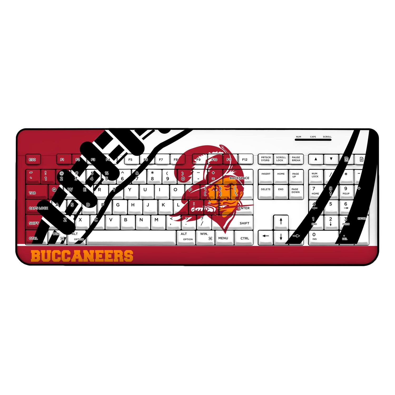 Keyscaper - Tampa Bay Buccaneers Passtime Design Wireless Keyboard - Multicolor
