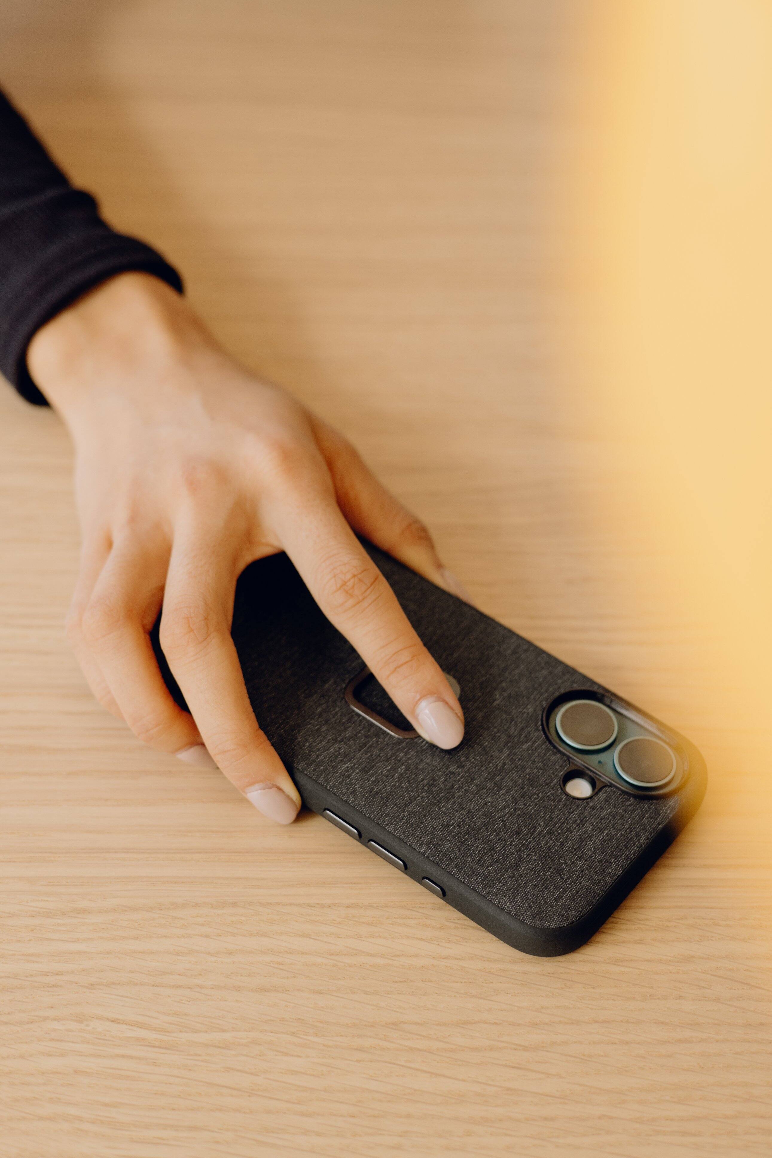 Alt View 5. Peak Design - Everyday Fabric Case for iPhone 16 Plus - Charcoal.