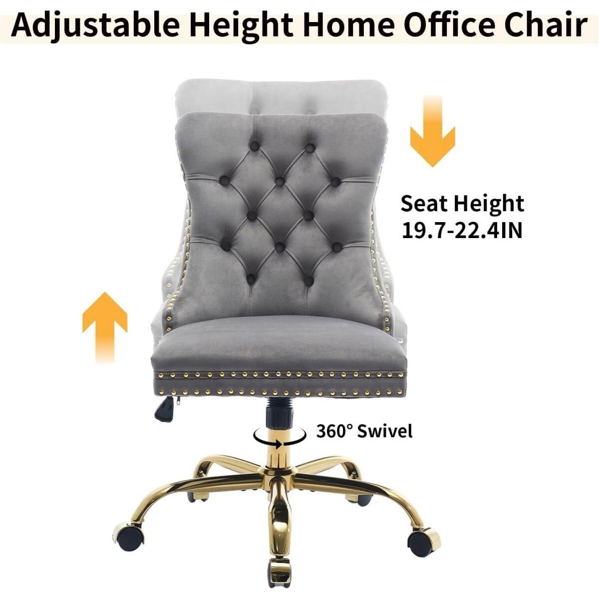 Adjustable Height Home Office Chair

Seat Height: 19.7-22.4IN

360° Swivel