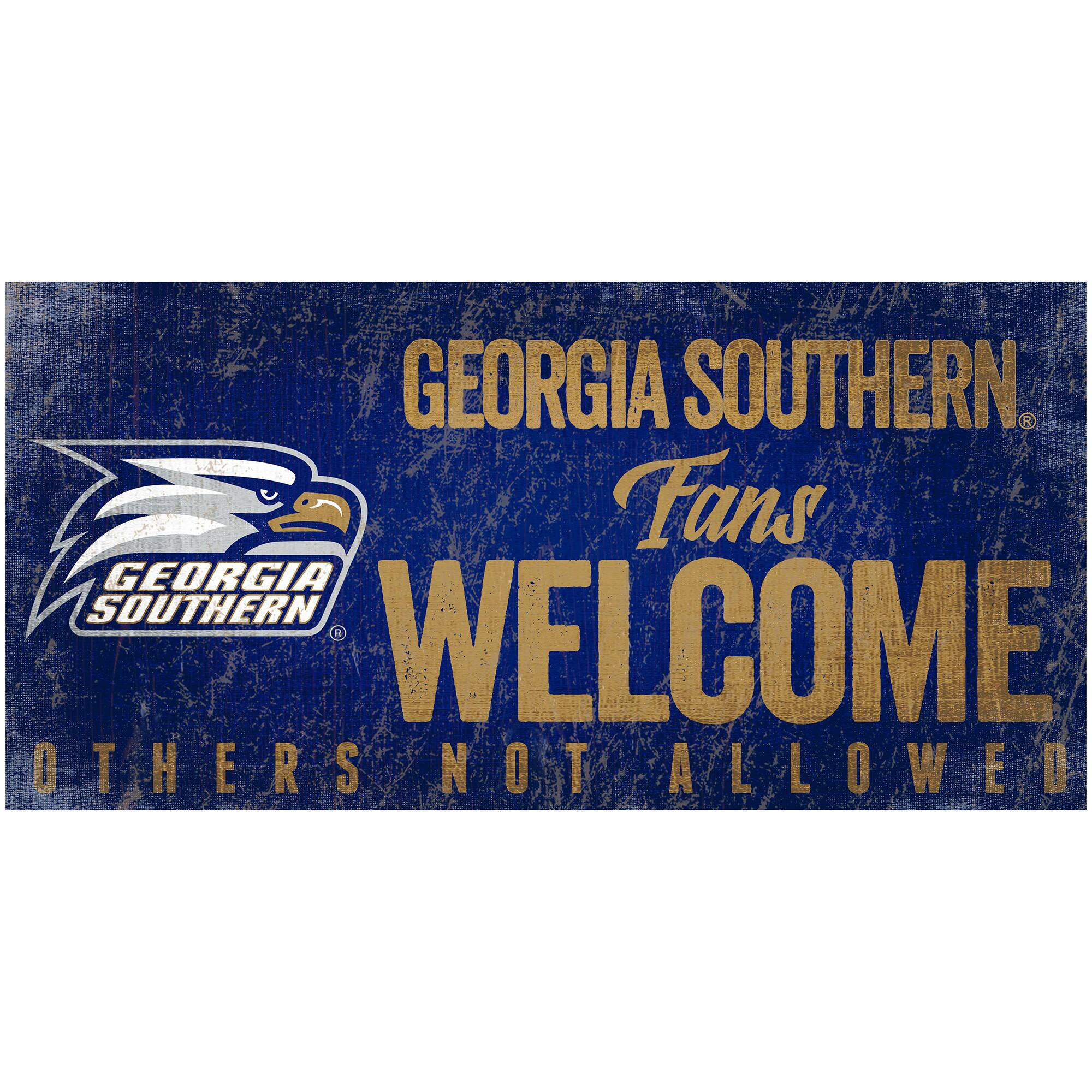Georgia Southern Eagles 6" x 12" Fans Welcome Sign