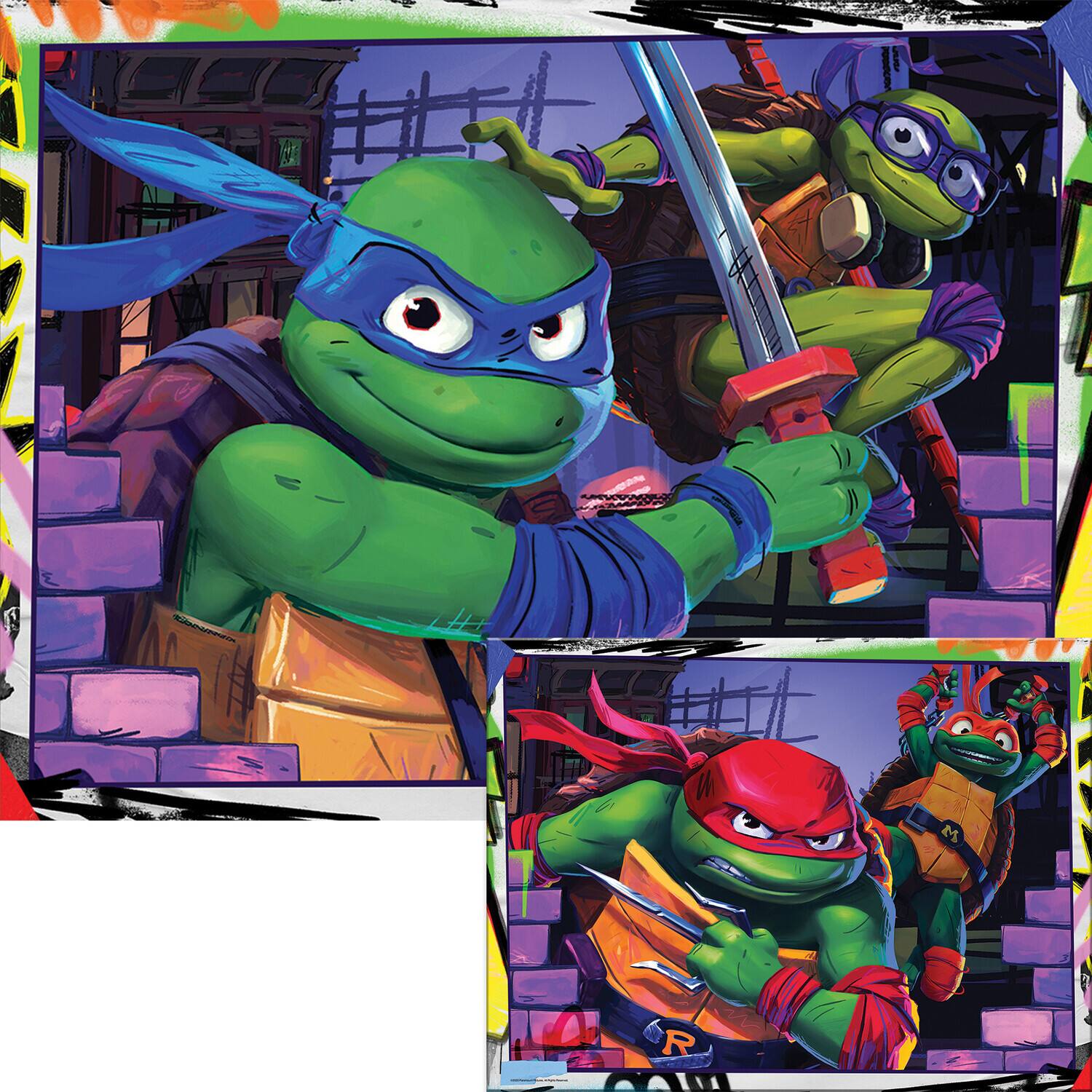 Alt View 1. PopMarket - Teenage Mutant Ninja Turtle Wall Breakers 300pc 24x18 in 3D/2D Double-Sided Puzzle (TMNT)   - COLLECTIBLES - Multicolor.