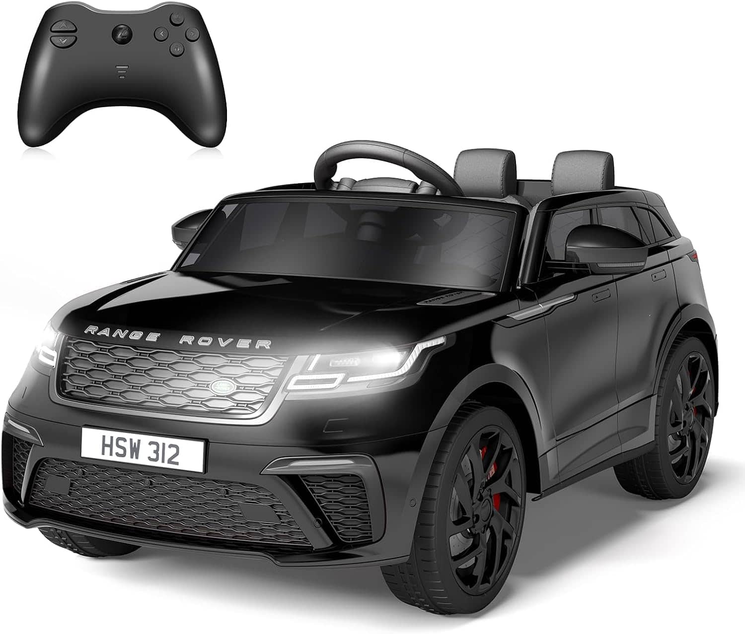 Qeetex - Kids Electric Ride-On with Remote, Car Toy Features MP3 Player and Rocking Function - Black