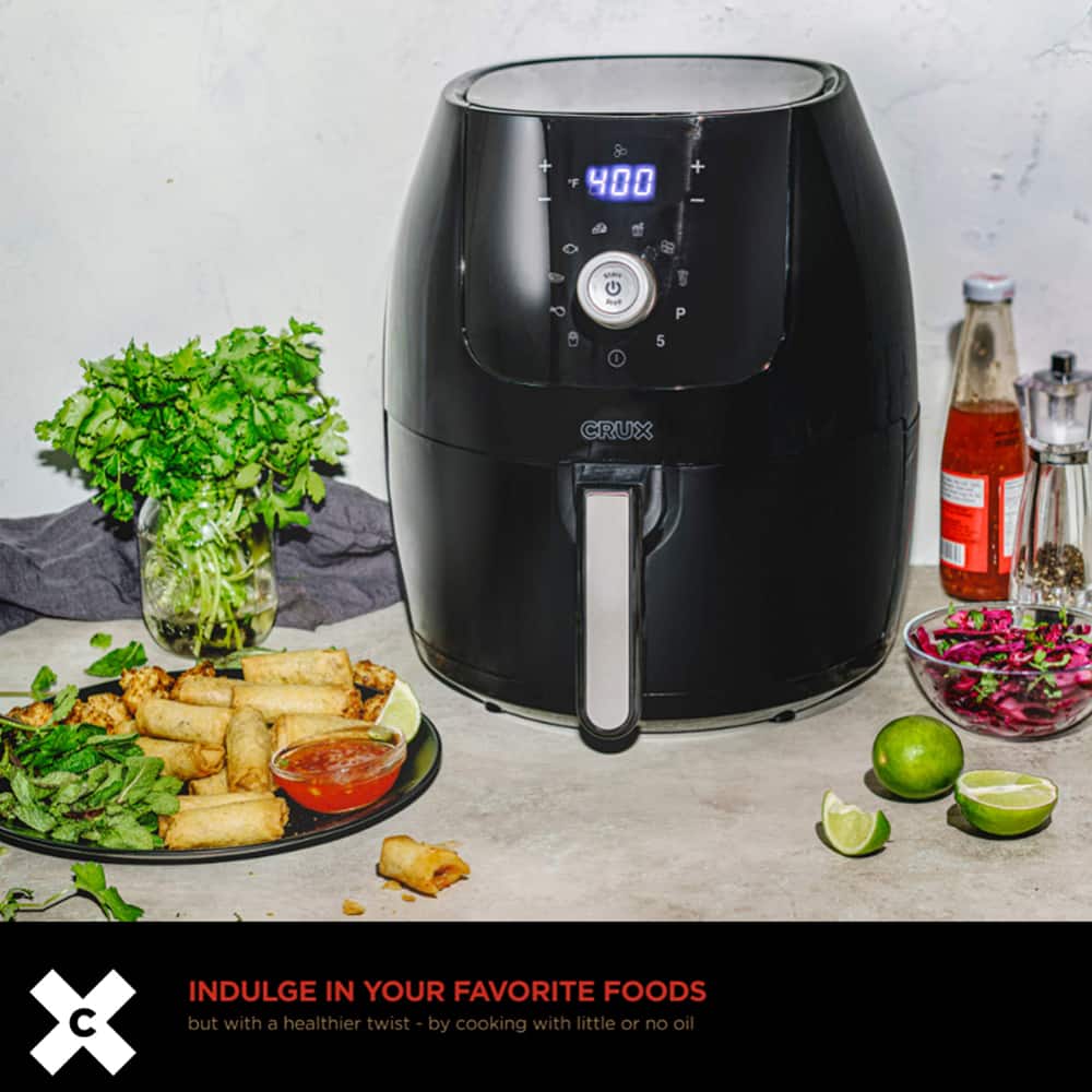 CRUX 6 Quart Digital Air Fryer with Nonstick Removable Dishwasher