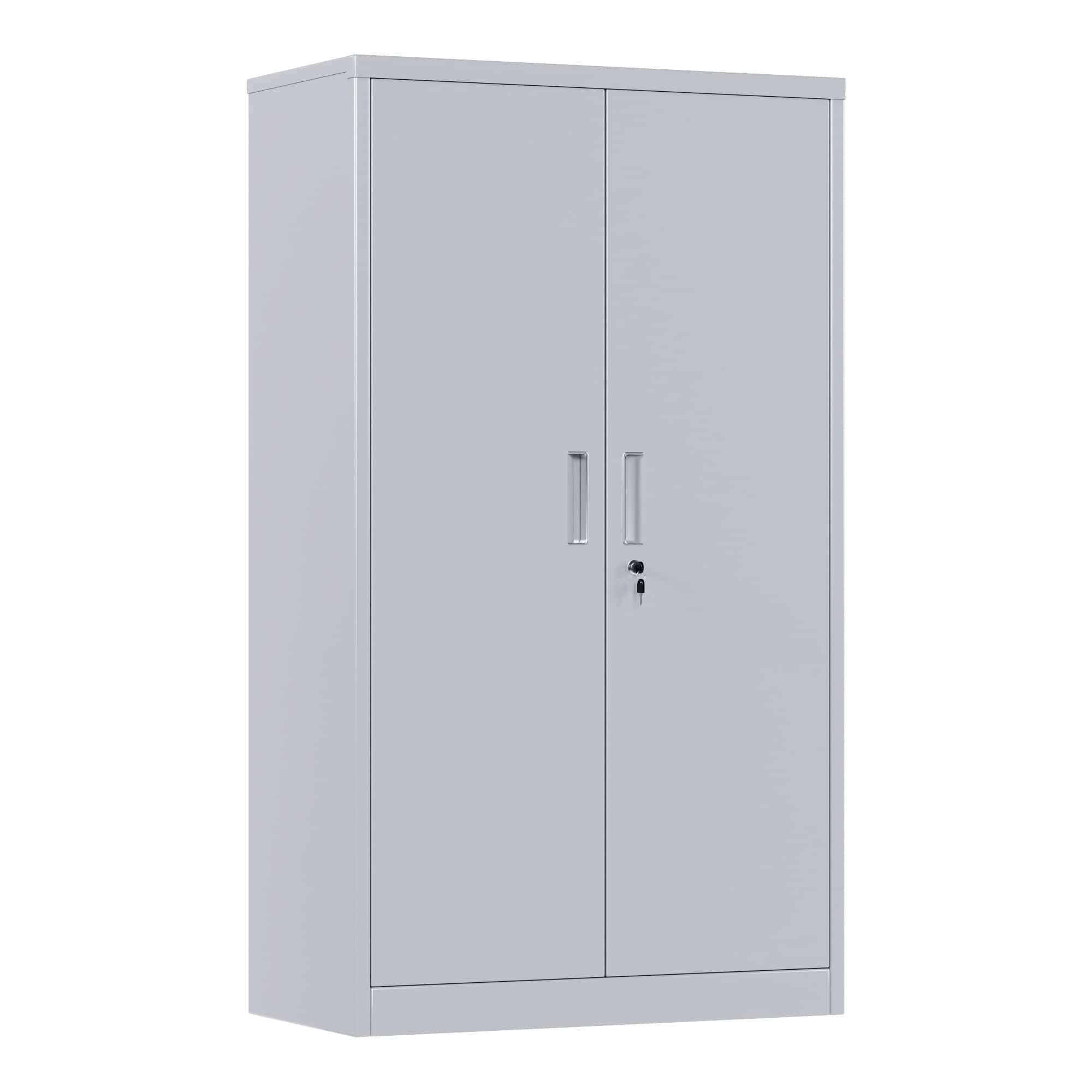 Boyel Living - Steel Storage Cabinet with Locking Doors and Adjustable Shelves, 31.5 in. W x 55.1 in. H - Gray