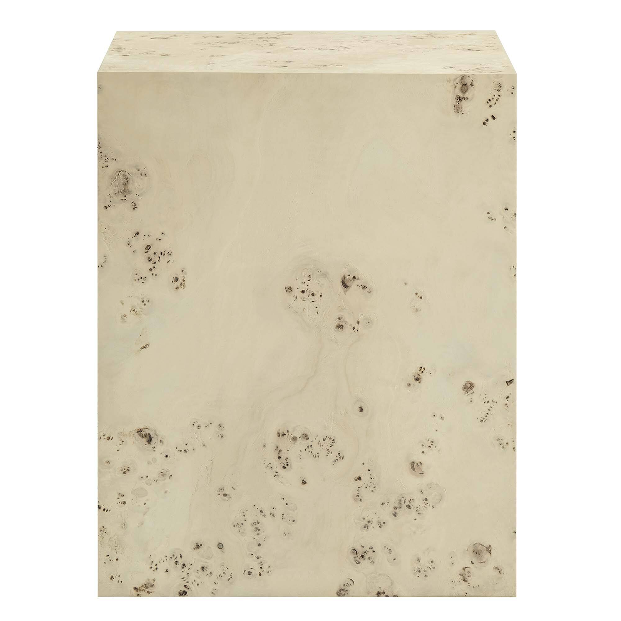 Alt View 4. Modway - Cosmos 16" Square Burl Wood Side Table by Modway - Bleached Burl.