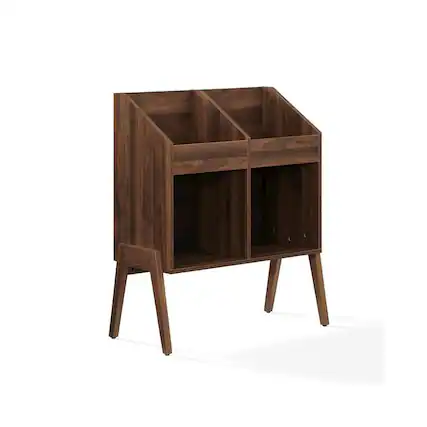 Front. Crosley Furniture - Luna Vinyl Record Storage Stand - Brown.