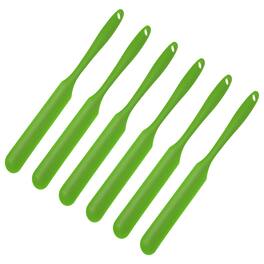 Unique Bargains - 6pcs Silicone Jar Spatula, 9.5" Long Thin Heat Resistant Smooth Scraper for Peanut Butter & Bottles - Green