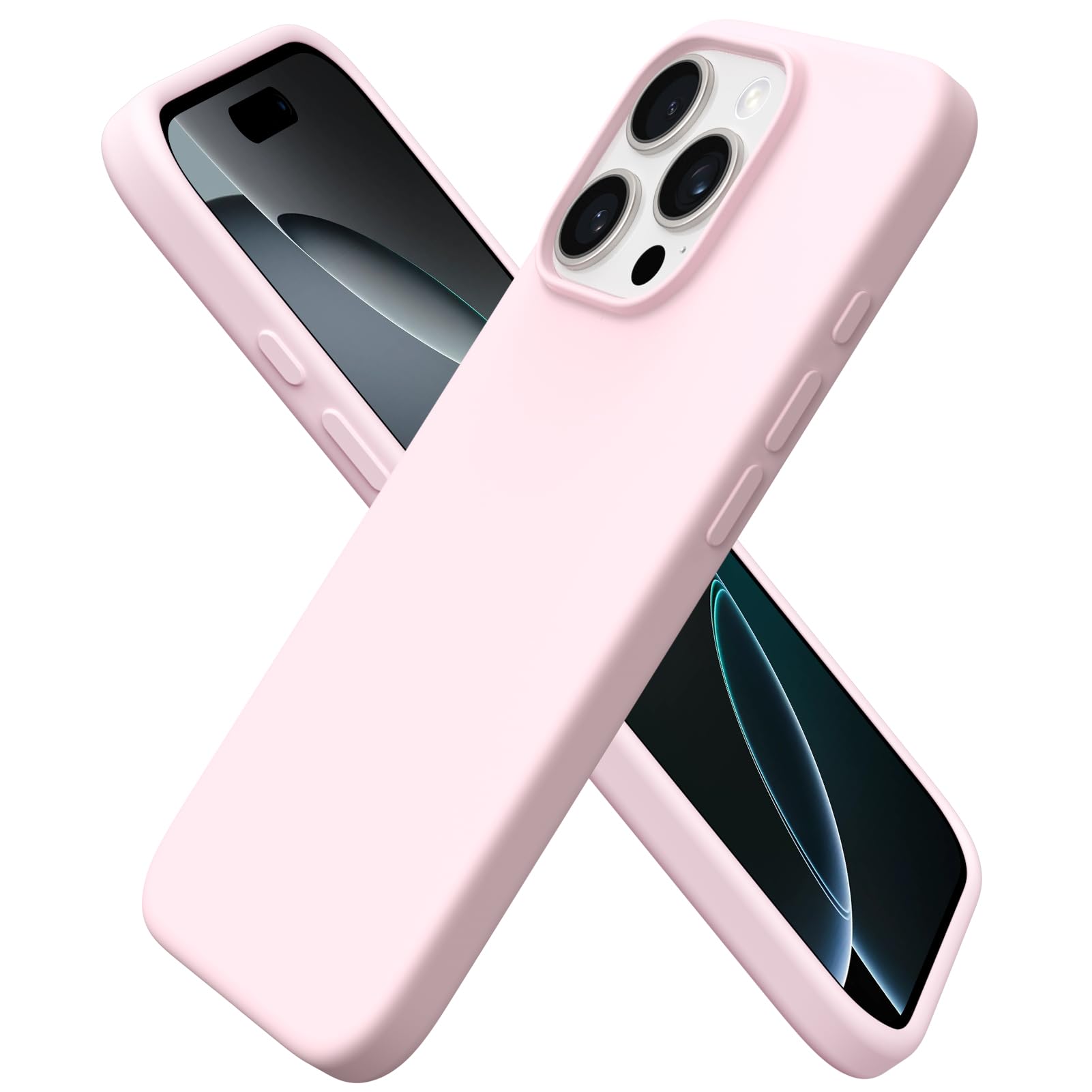 Alt View 1. Ornarto - ORNARTO Vortuxe for AirPods Pro 3 Case and Silicone for iPhone 16 Pro Case in Chalk Pink - Chalk Pink.