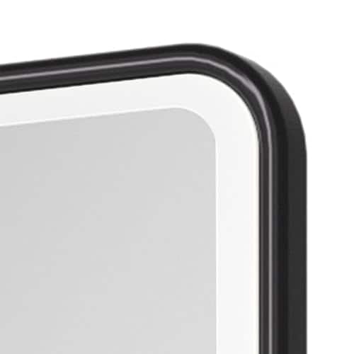 Comfort Essence - Pivot Mirror Bathroom 20 X 24 In Beveled Tilt Matte Farmhouse Rectangular Metal Framed Mirrors Rounded Co - Black-36"L x 24"W