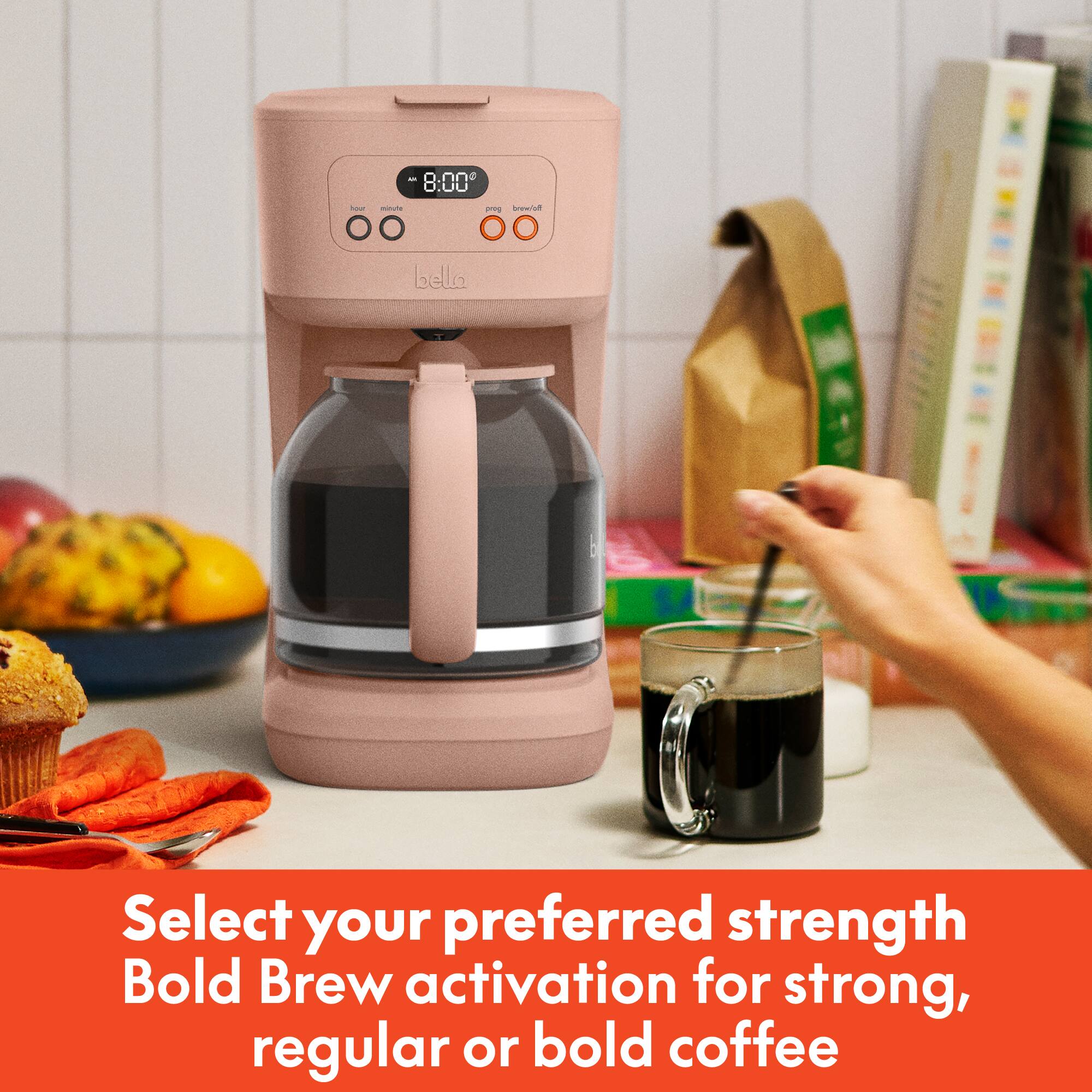 Select your preferred strength Bold Brew activation for strong, regular or bold coffee