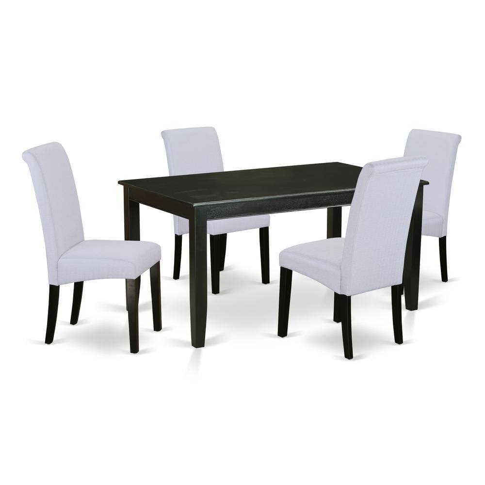 Back. East West Furniture - Dining Room Set Black - Brown.