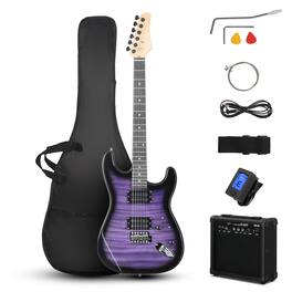 Winado - ST Stylish Basswood Tiger Stripe Electric Guitar Kit with 20W AMP & Bag