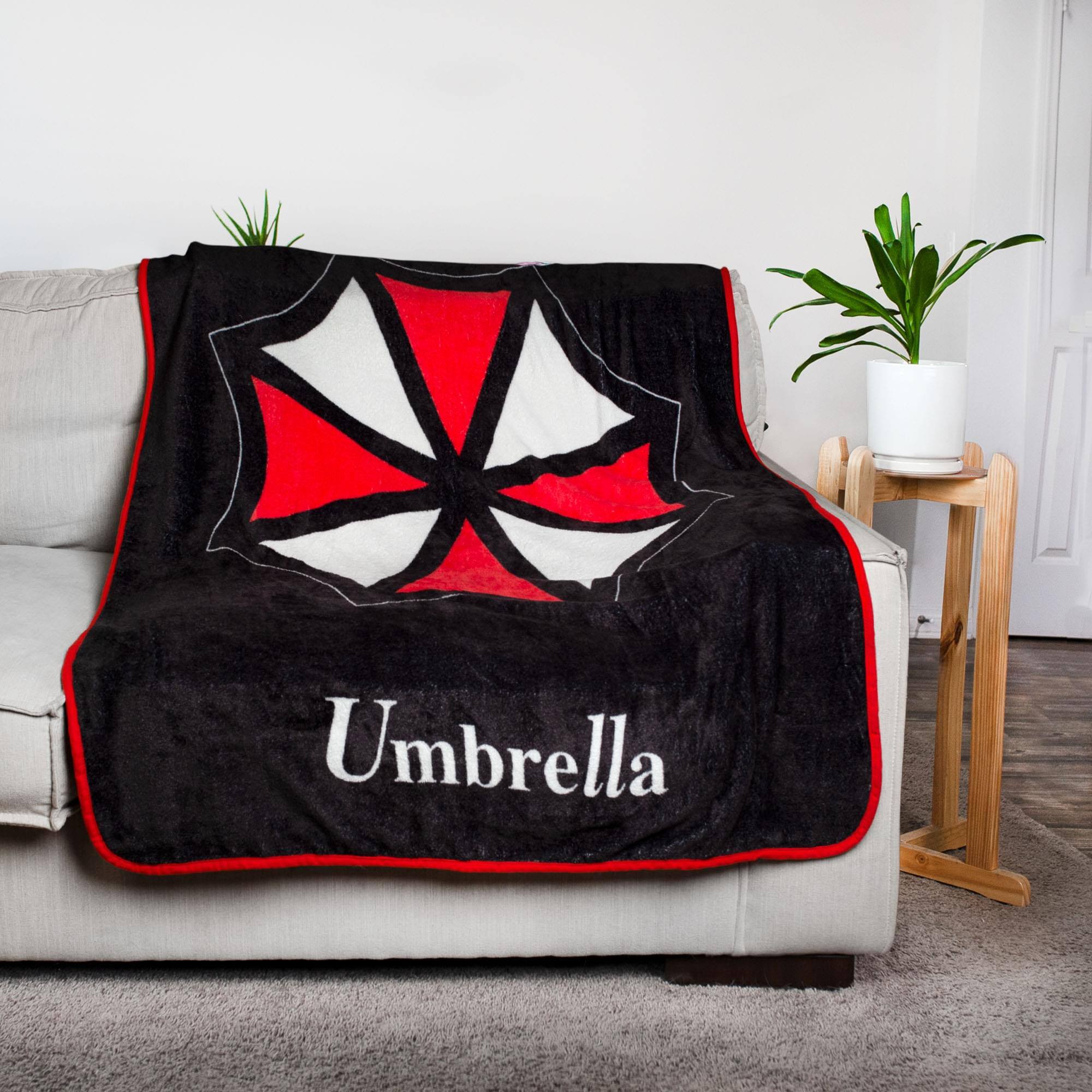 Alt View 1. Just Funky - Resident Evil Umbrella Fleece Throw Blanket | 45 x 60 Inches - Red.