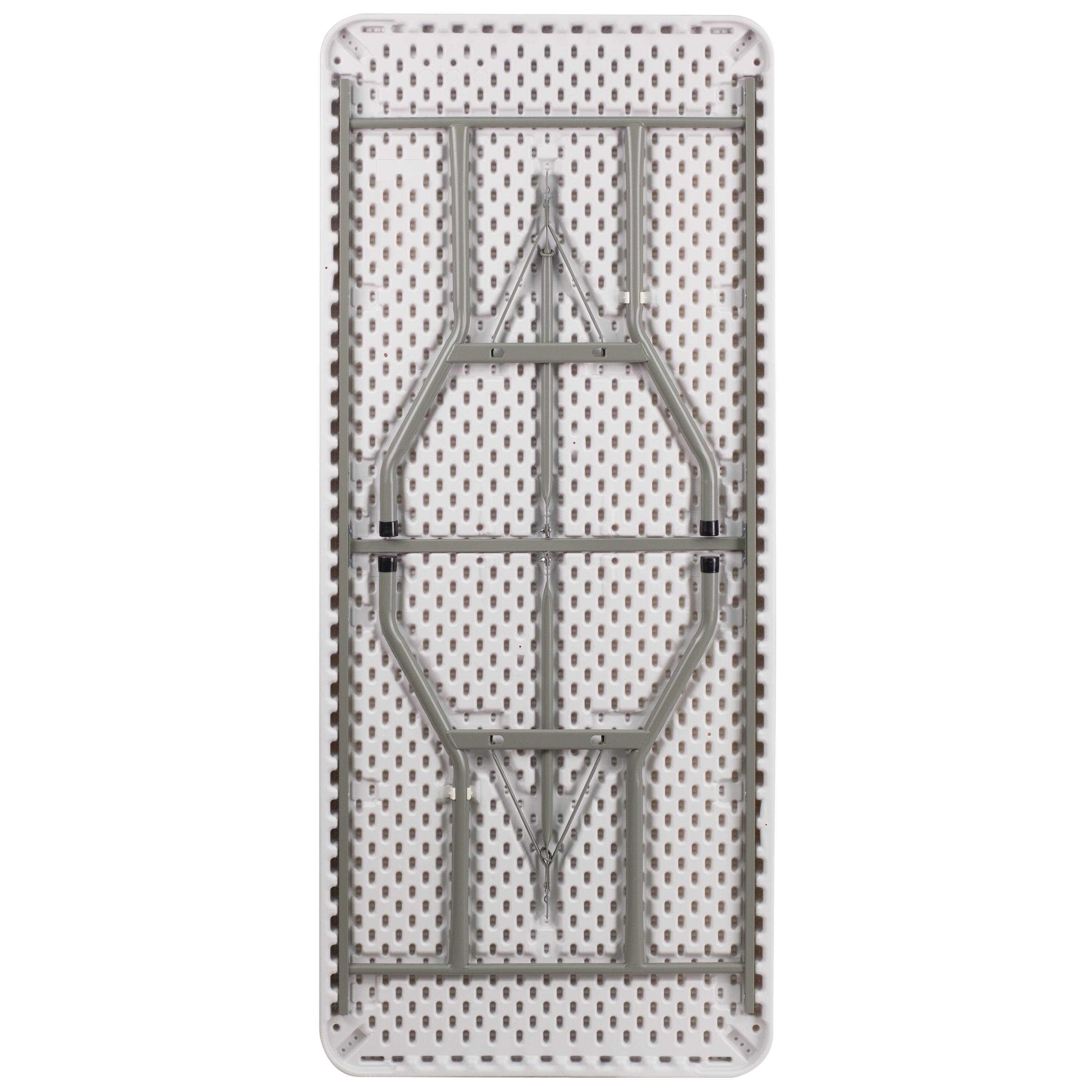 Alt View 5. Emma + Oliver - 6-Foot Plastic Folding Table - Granite White.