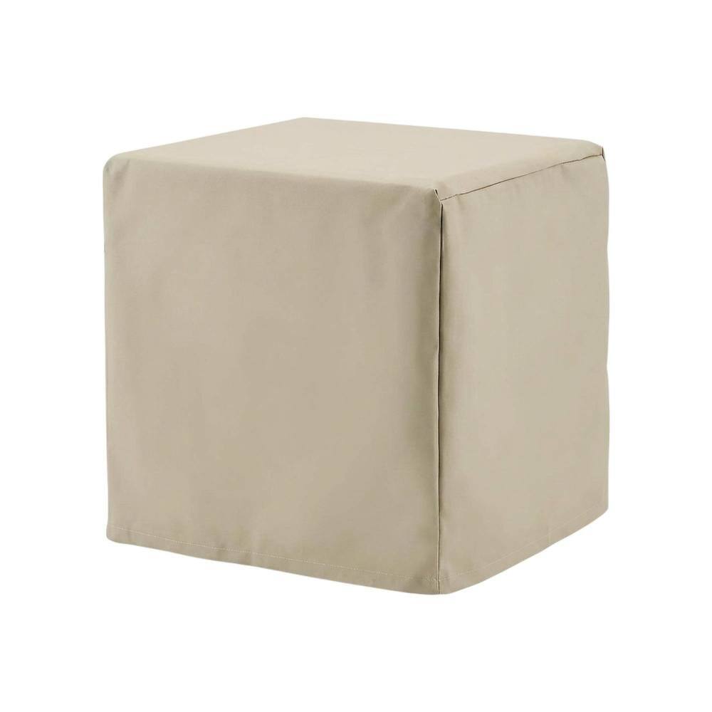 Back. FurniFact - Outdoor Side Table Cover for Weatherproof Furniture Protection - Tan.