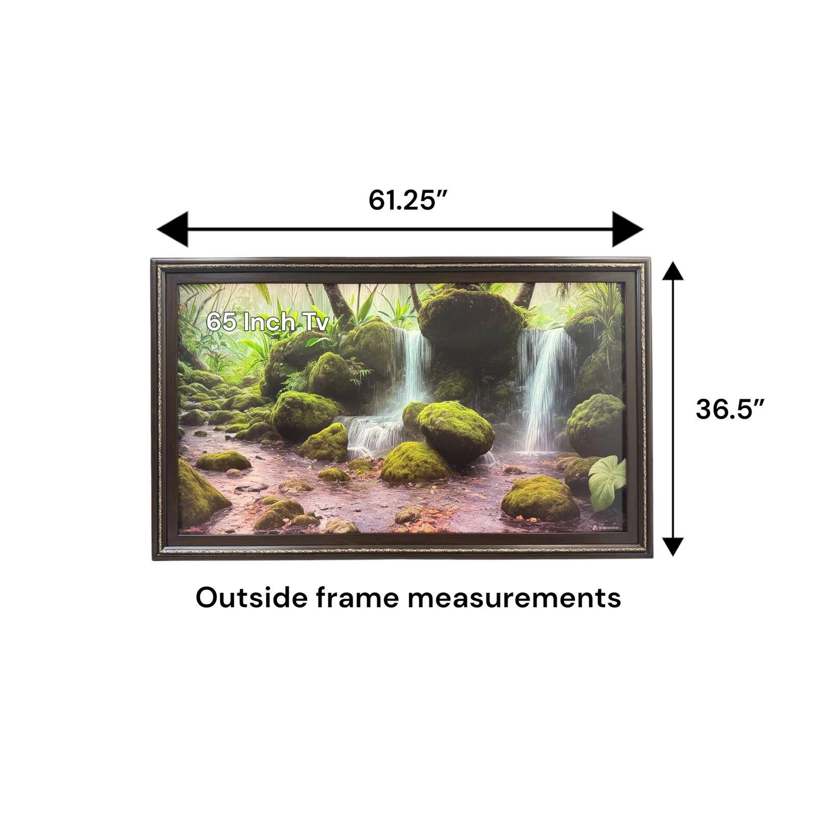 61.25" 65 Inch Tv 36.5" Outside frame measurements
