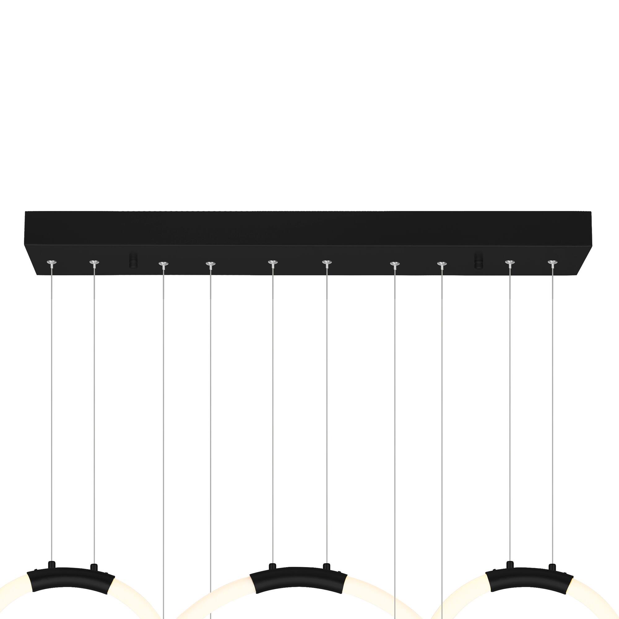 Back. CWI Lighting - Hoops 5 Light LED Chandelier With Black Finish - Black.