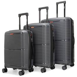 Bobcat - Trencher 3 Piece Expandable Hardside Spinner Luggage Set with TSA Lock - Dark Grey - Dark Gray