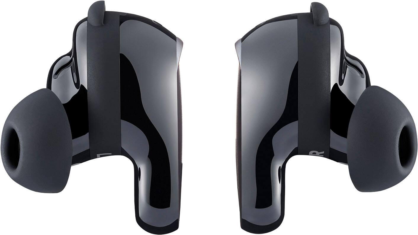 Left. Bose - QuietComfort Ultra (2nd Gen) True Wireless Noise Cancelling In-Ear Earbuds - Black.