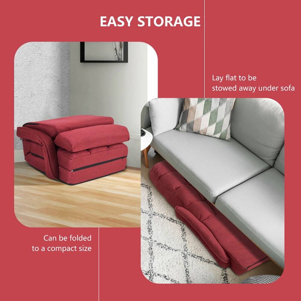EASY STORAGE

Lay flat to be stowed away under sofa

Can be folded to a compact size