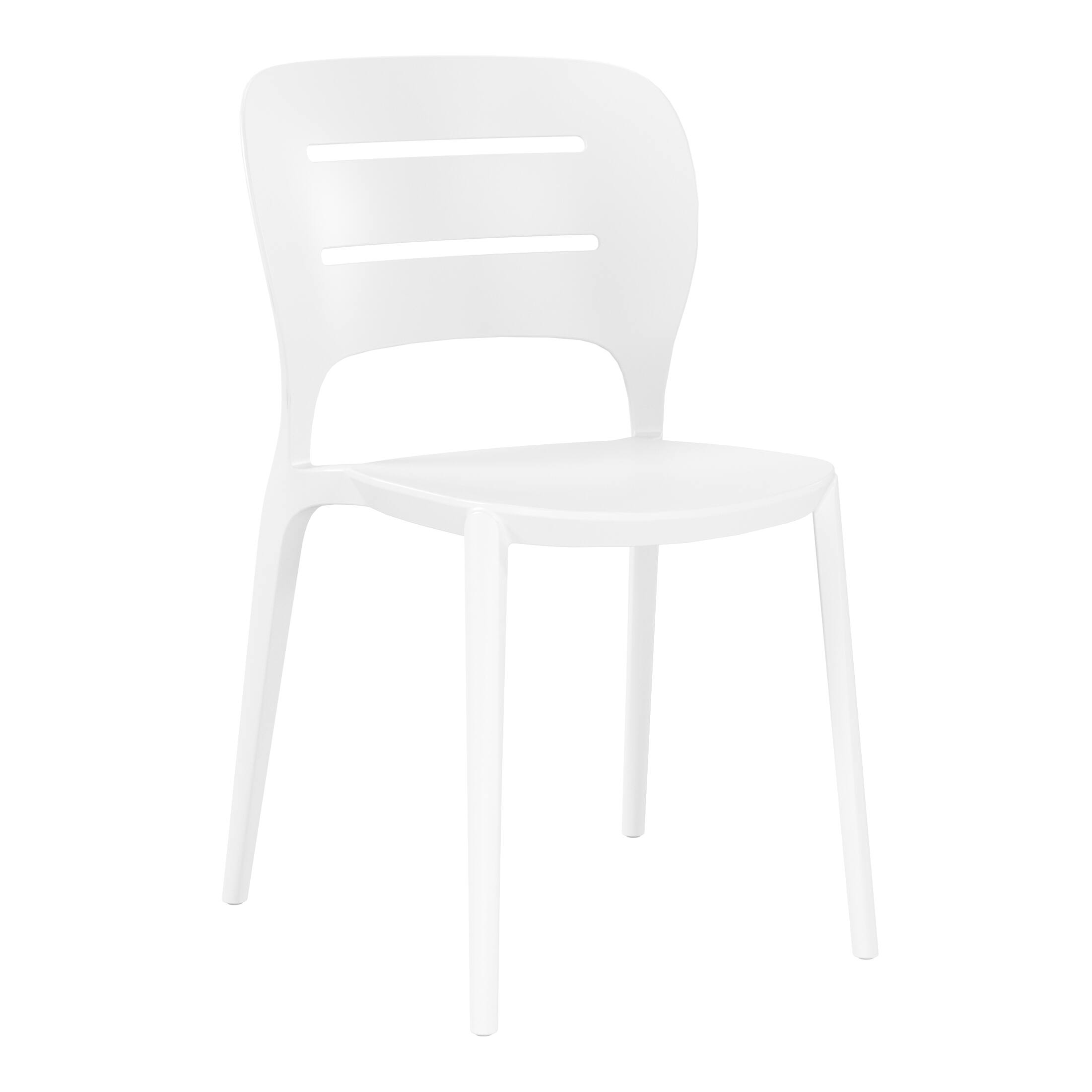 Left. WestinTrends - WestinTrends Playa Outdoor Modern Stackable Plastic Patio Dining Side Chairs (Set of 2) - White.